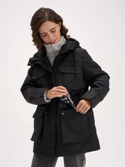 Парка демисезонная "Уголь" женская