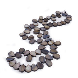 Бусы из перламутра Лунная дорожка Черно-серебристые капли