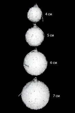 Набор новогодних шаров 5 см (6 шт) SF-8036, белый - Больше подарков фото 3