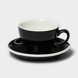 Кофейная пара фарфоровая Magistro Coffee time, 2 предмета: чашка 200 мл, блюдце d=14,5 см, цвет чёрный