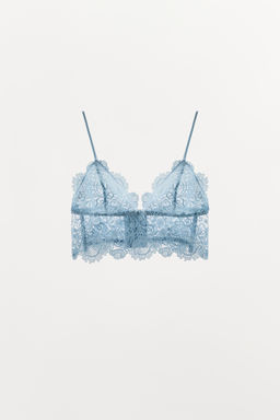 BRALETTE TRIANGULAR ENCAJE / Azul claro - Zara фото 4