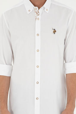 Мужская белая рубашка с длинным рукавом - U.s. polo assn фото 6
