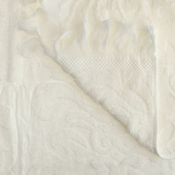 Полотенце махровое "Вензель" 70х140см, хлопок 100%, с бахромой, молочный (Китай)