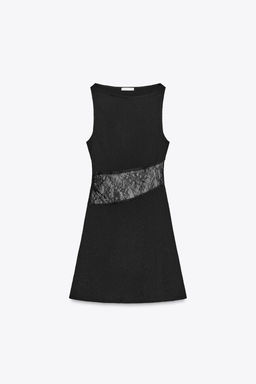 LACE TRIM SHORT DRESS - Zara фото 6