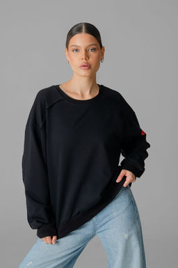 Арт. 15125 Свитшот женский Матрешка оверсайз 44-50 (4 шт) Цвет:черный - Калинка фото 30