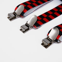 Подтяжки детские, ширина 2.5 см, цвет чёрный/красный - Simaland фото 3