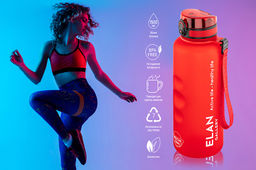 Бутылка для воды 1,5 л 10*10*28,5 см "Style Matte"с углублениями д/пальцев красная