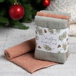 Набор махровых полотенец Этель Wonderland 30×30 см - 3 шт., 340 г/м², 100% хлопок