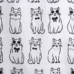 Штора для ванны Доляна Cats, 180×180 см, полиэстер, белая