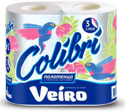 VEIRO бум.полотенца 3-сл. Colibri (2 рул.) Белые