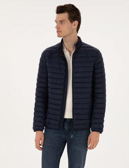 Lacivert Kapitone Basic Mont