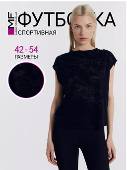 Футболка женская черная с волнами волны на черном 302947