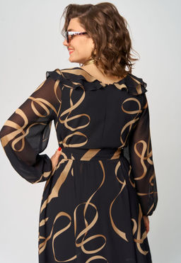 Платье EVA GRANT 7297В принт ленты