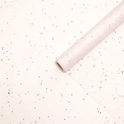 Бумага упаковочная тишью, «Конфетти», белая, 50 см×10 м ± 5%