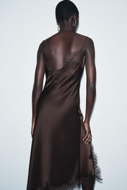 ZW COLLECTION SATIN LACE DRESS - Zara фото 3
