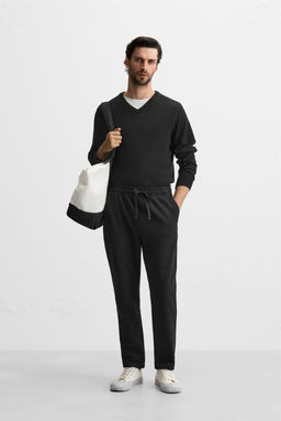 PANTAL?N CINTURA JOGGER CONFORT / Negro