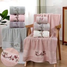 Махровое полотенце Сакура-СЕРАЯ ЛАВАНДА 50*90 см. хлопок 100% - Лен поволжья фото 3