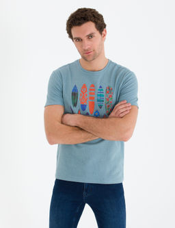 Водно-зеленая футболка узкого кроя - Cacharel фото 3