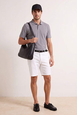 Gri Regular/Normal Kesim Dokulu Polo Yaka T-shirt TMNSS26PO00048 - Trendyolmilla фото 2