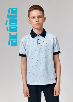 ACOOLA / Сорочка-поло верхняя для мальчиков Fakir синий принт
