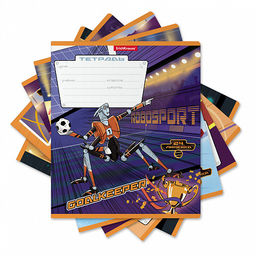 Цена за 10 шт. Тетрадь школьная ученическая ErichKrause Робоспорт, 24 листа, линейка (в плёнке по 10 шт.)_MIX-PACK