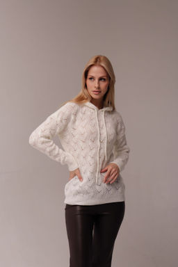 10462 Джемпер с капюшоном белый - Martichelli фото 8