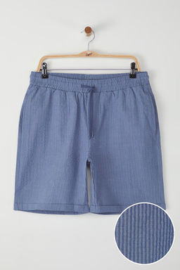 TRENDYOL MAN Mavi Regular Fit Gofre Dokulu Cizgili Yazl?k Sort & Bermuda TMNSS25SR00001 - Trendyolmilla фото 7