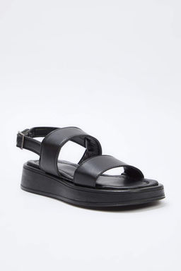 Siyah Cift Bantl? Kal?n Taban Kad?n Sandalet TAKSS25SD00072 - Trendyolmilla фото 5