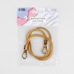 Цепочка для сумки, с карабинами, d = 6 мм, 60 см, цвет золотой - Арт узор фото 4