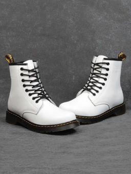 B6019-2 WHITE Ботинки демисезонные женские (натуральная кожа)