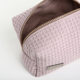 Косметичка женская на молнии TEXTURA, объёмная, средняя, мягкая, вафельная текстура, пыльно-розовая  фото 9
