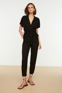 Siyah Kusakl? Dokuma Uzun Dokumlu Tulum TWOSS19LJ0158