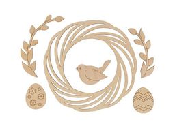 Заготовка для декорирования Mr. Carving ВД-854 Венок Пасхальный фанера d 18 см х 0.4 см