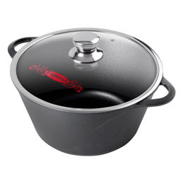 Кастрюля с антипригарным покрытием 2л, д22см Классик, h11см, s0,4см, литые ручки, стеклянная крышка с пароотводом, форма Классик волна, подарочная упаковка (Россия)