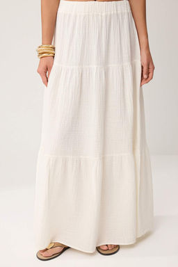 Lacivert %100 Pamuk Muslin Uzun Maxi Etek TWOSS25ET00174 - Trendyolmilla фото 7