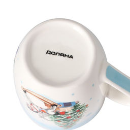 Кружка фарфоровая Доляна Новый год. Игрушки, 350 мл  фото 4