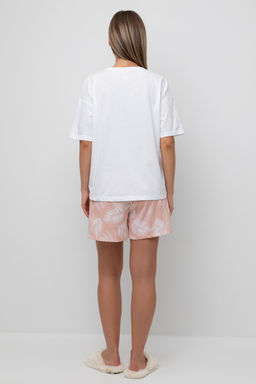 Е 20143/белый,листья пальмы пижама жен