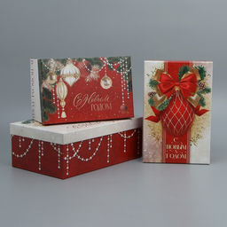 Набор подарочных коробок 3 в 1 С новым годом, 26 17 10 32.5 20 12.5 см