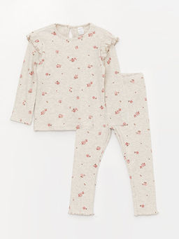 Bisiklet Yaka Uzun Kollu K?z Bebek Ti??rt ve Tayt 2li Tak?m