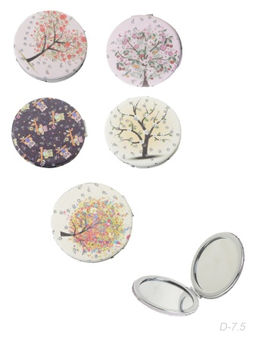 Зеркало карманное 7 см / GT351 /уп 50/300/ кожзам, стразы