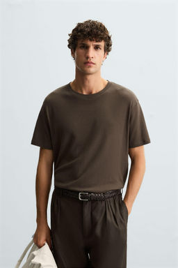 TEXTURED COTTON T-SHIRT - Zara фото 2
