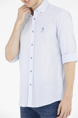 U. S. Polo Assn / Мужская синяя рубашка с длинным рукавом - U.s. polo assn фото 13