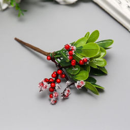 Цена за 12 шт. Декор для творчества «Брусника», 14 см