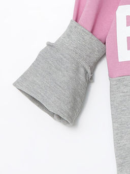 Dik Yaka Bask?l? Uzun Kollu K?z ?ocuk Sweatshirt - Waikiki фото 2