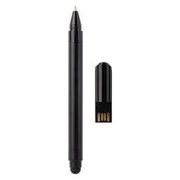 Ручка SmartBuy шар. 3в1 + флеш-накопитель 32GB + стилус (SB032GB2BTSK) синяя, черный корпус, в пакете