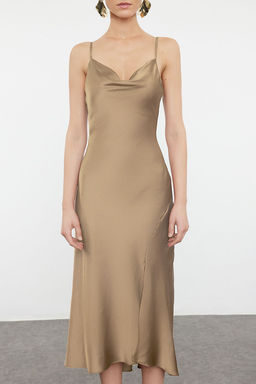 Vizon Astarl? Dokuma Saten S?k Abiye Gece Mezuniyet Elbisesi TPRSS19BB0058