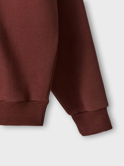 Теплый свитшот мужской коричневый с начесом и художественным принтом - Mark formelle фото 6