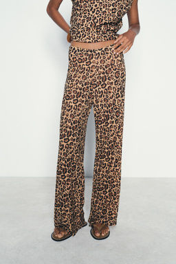 ANIMAL PRINT KNIT TROUSERS - Zara фото 2