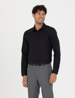 Siyah Slim Fit Uzun Kollu G_mlek