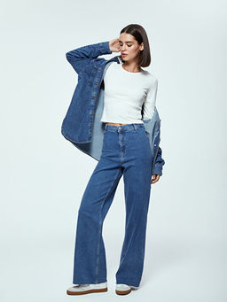 Wideleg Kad?n Jean Pantolon